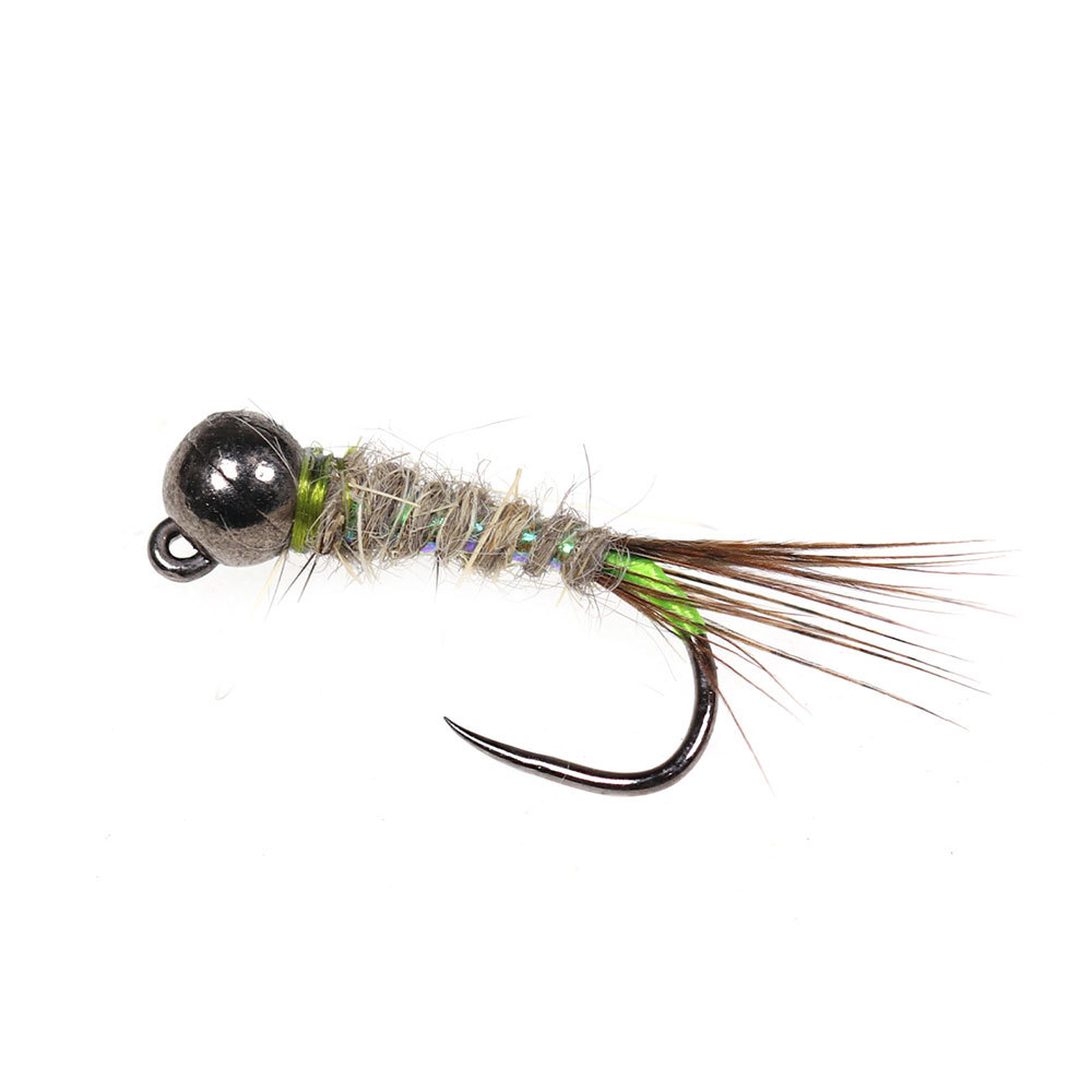 #12 #14 #16 Tungsten Bead Head Barbless Pheasant Tail Feather Jig Nymph Fly