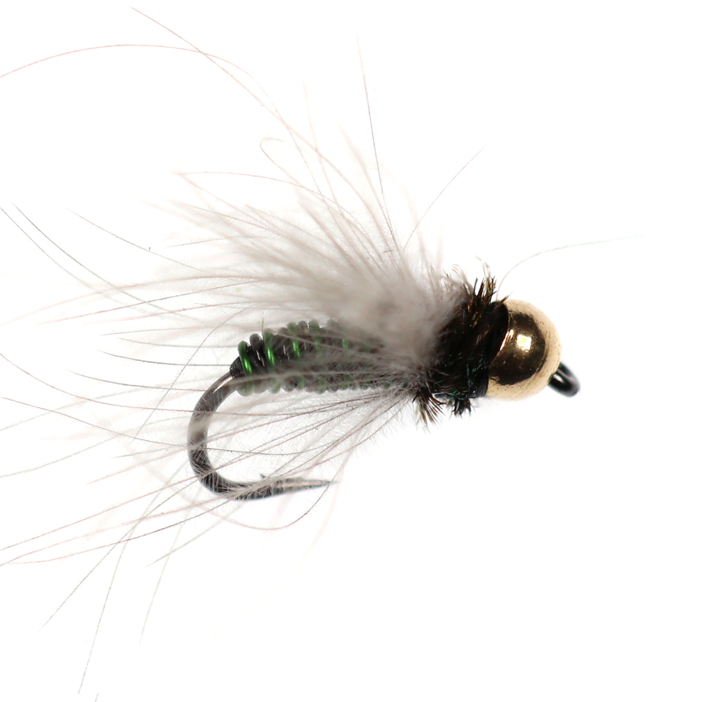 #14 Brass Bead Head CDC Copper  Wire Nymph Fly