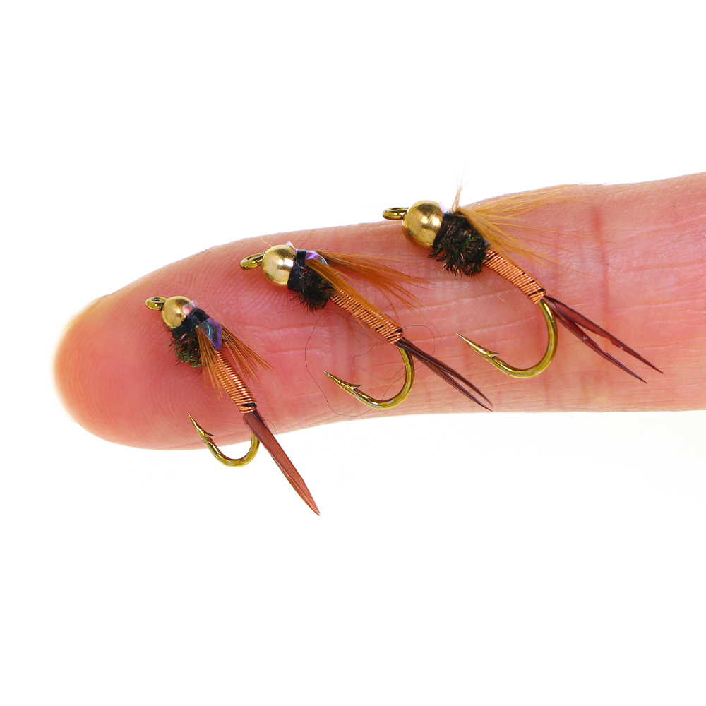 #8 #10 #12 Brass Bead Head Copper John Nymph Fly