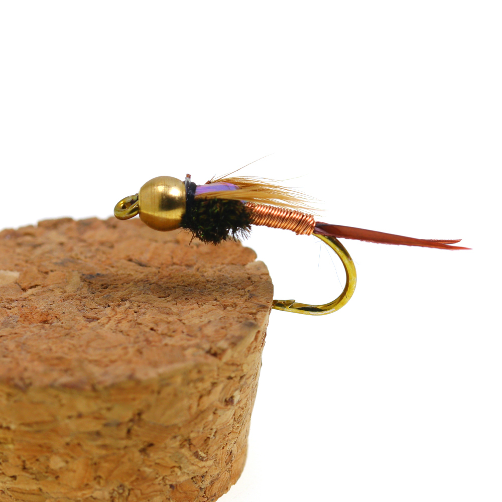 #8 #10 #12 Brass Bead Head Copper John Nymph Fly