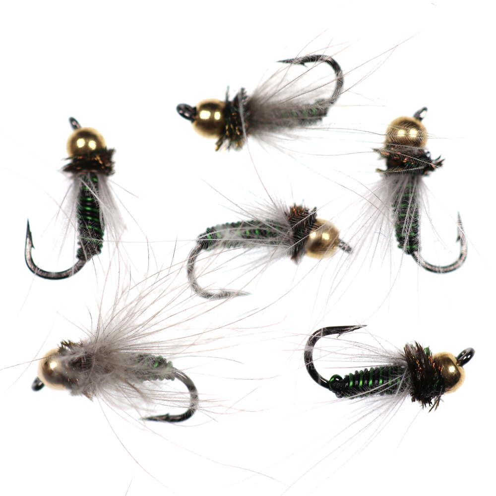 #14 Brass Bead Head CDC Copper  Wire Nymph Fly