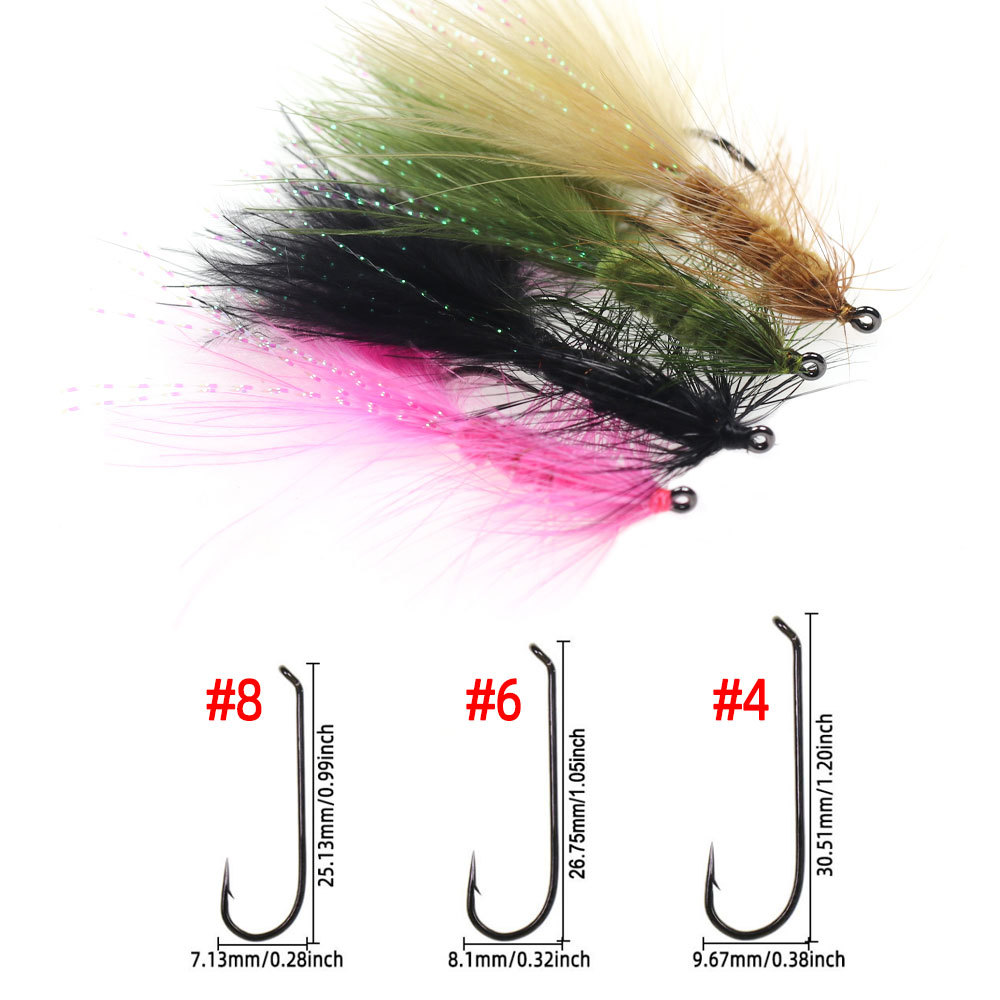 #4 #6 #8 Marabou Feather Tail  Woolly Bugger Streamer Fly