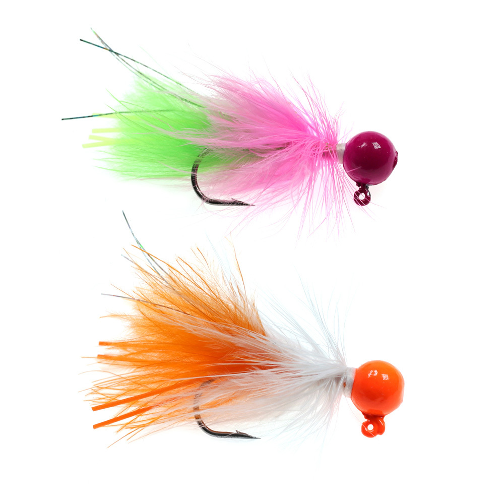 3g,5g  Fluorescent Marabou Crappie Jig Head ICE Fishing Fly Fishing Lure
