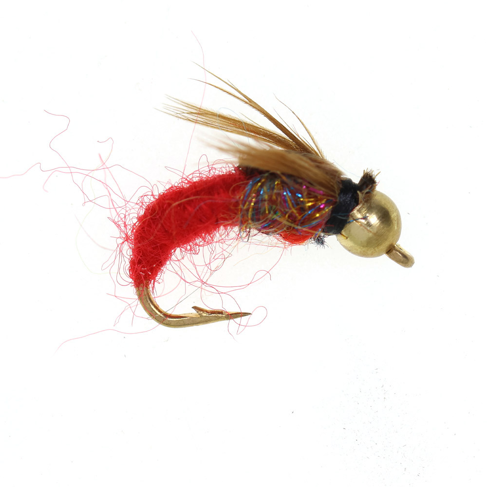 12# Brass Bead Head Caddis Nymph Fishing Flies