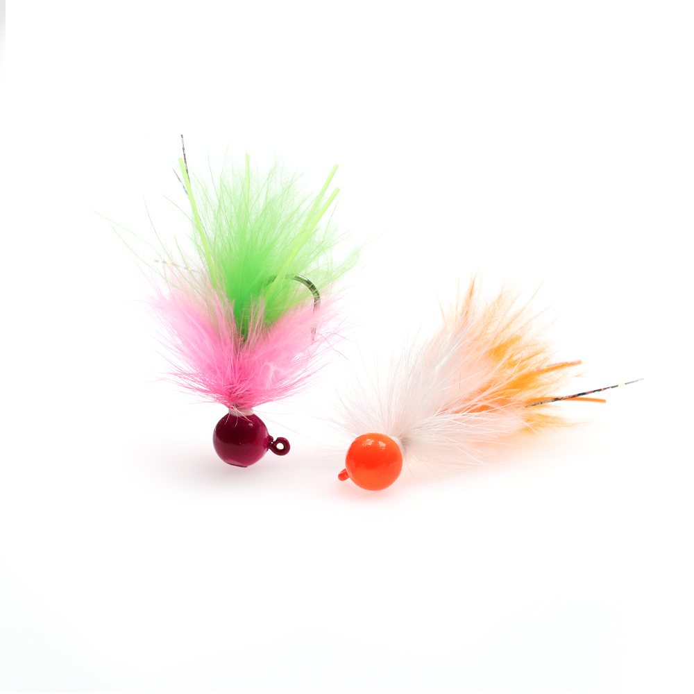 3g,5g  Fluorescent Marabou Crappie Jig Head ICE Fishing Fly Fishing Lure