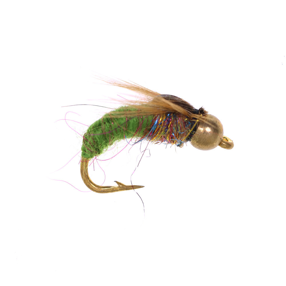 12# Brass Bead Head Caddis Nymph Fishing Flies