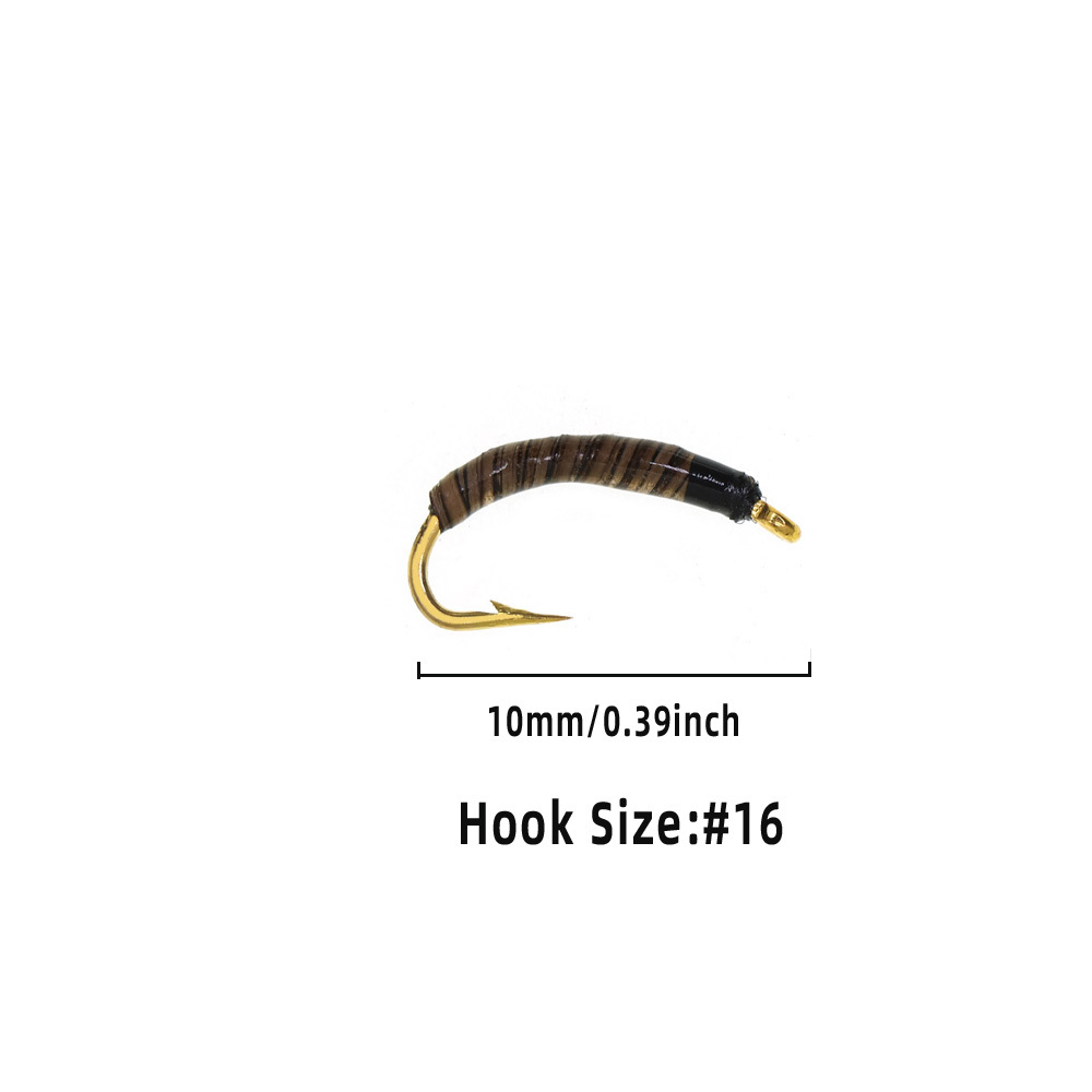 #16 Buzzer Nymph Zebra Midge Caddis Larva Fly