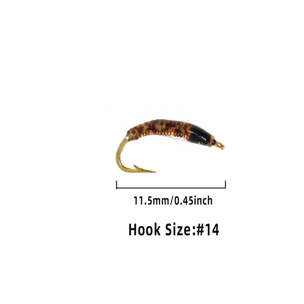 #14 Buzzer Nymph Zebra Midge Caddis Larva Chironomid Fly