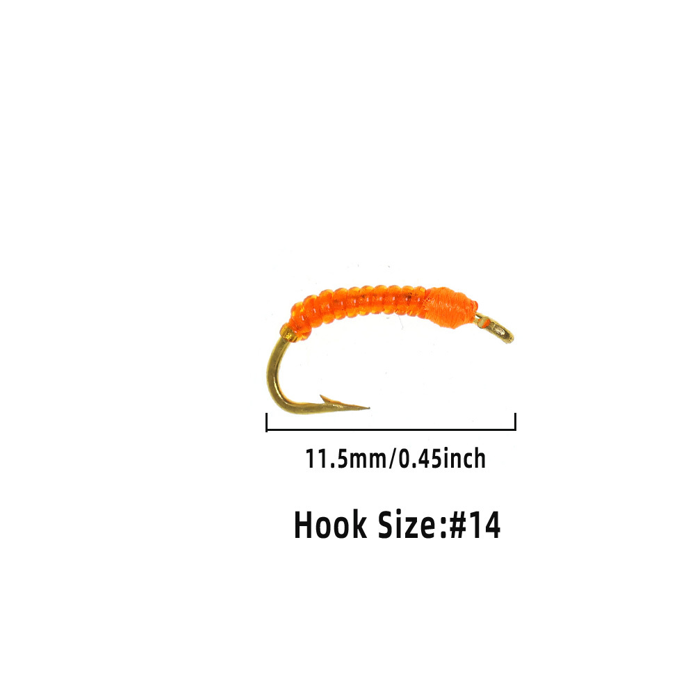 #14 Zebra Midge Caddis Larva Fly