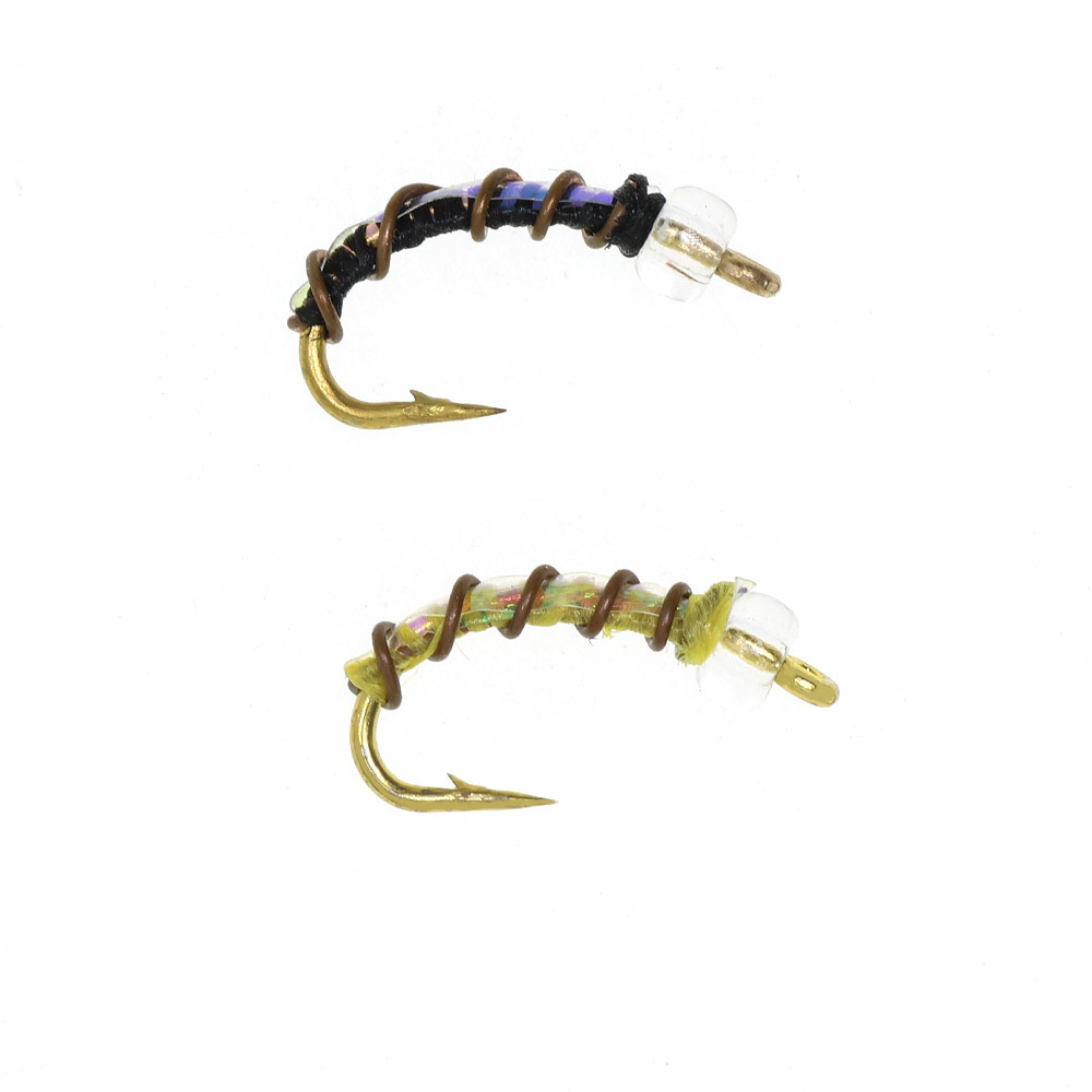 #16 Beadhead Zebra Midge Caddis Larva Fly