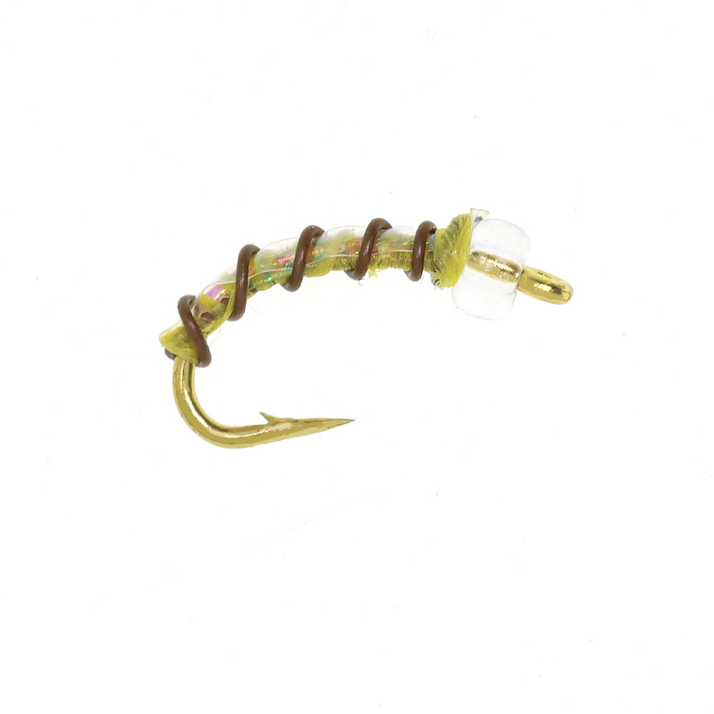 #16 Beadhead Zebra Midge Caddis Larva Fly