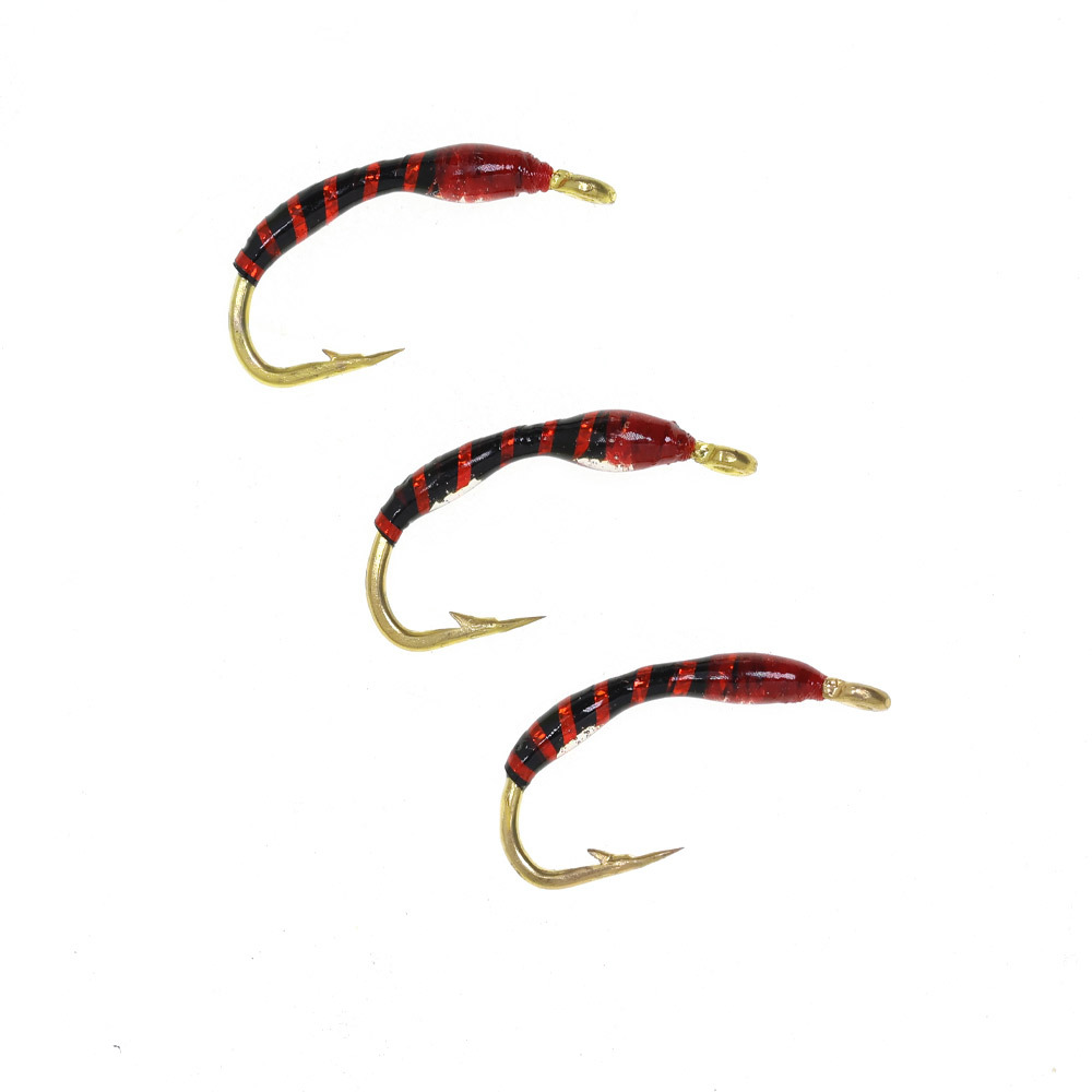 #14 Zebra Midge Caddis Larva Fly