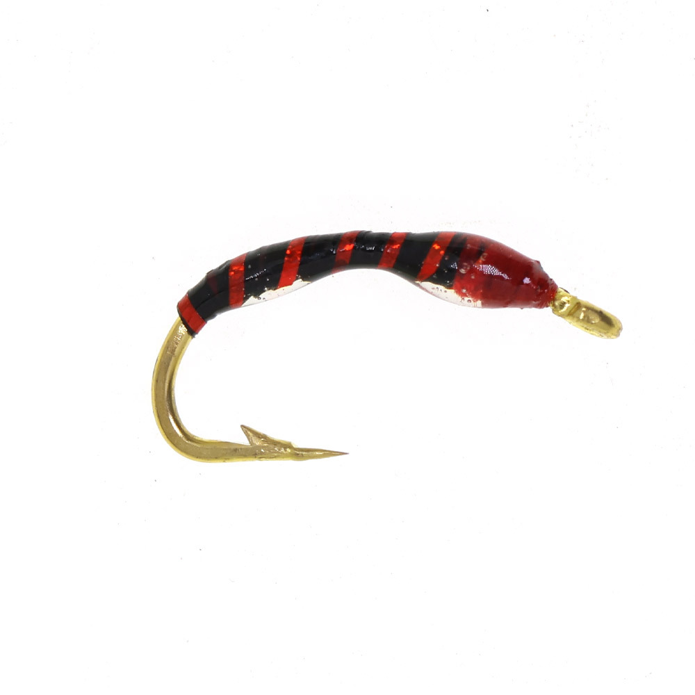 #14 Zebra Midge Caddis Larva Fly