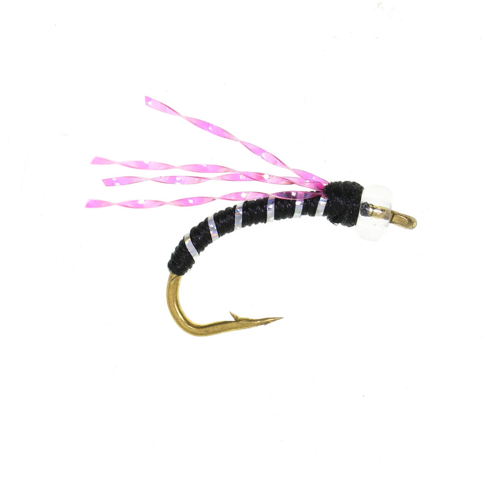 #14 Beadhead Zebra Midge Caddis Larva Fly