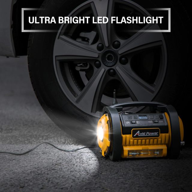 AVID POWER Tire Inflator Portable Air Compressor 12V DC/120V AC Car Tire Pump with Inflation and Deflation Modes