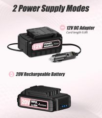 AVID POWER Cordless Tire Inflator Portable Air Compressor Rechargeable Battery Powered 20V/12V DC Car Tire Pump Pink
