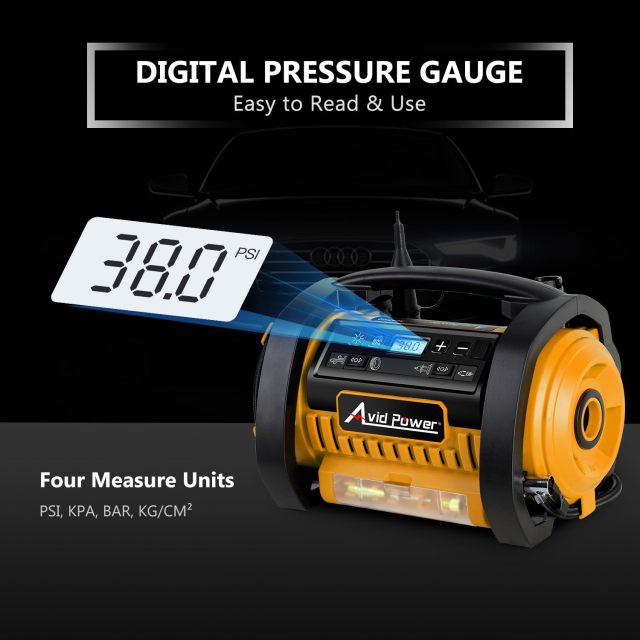 AVID POWER Tire Inflator Portable Air Compressor 12V DC/120V AC Car Tire Pump with Inflation and Deflation Modes