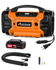 AVID POWER Tire Inflator Portable Air compressor 110V AC/12V DC/20V Battery Air Pump with Deflation Modes