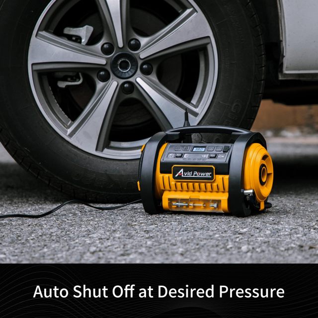 AVID POWER Tire Inflator Portable Air Compressor 12V DC/120V AC Car Tire Pump with Inflation and Deflation Modes
