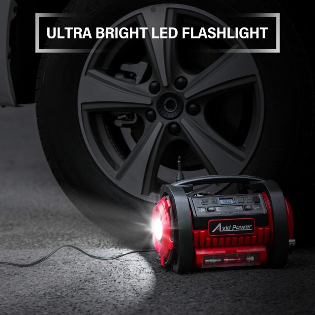AVID POWER Tire Inflator Portable Air Compressor 12V DC/120V AC Car Tire Pump with Inflation and Deflation Modes