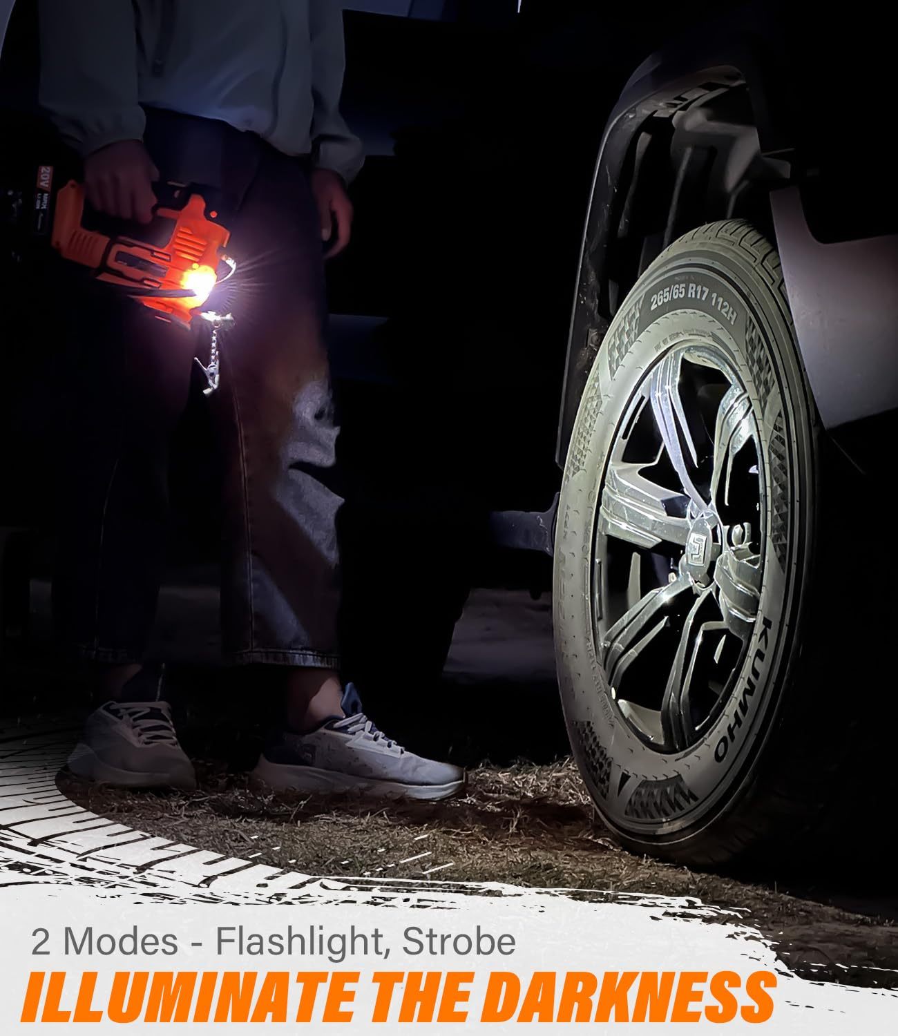 AVID POWER Tire Inflator Portable Air Compressor 20V Cordless Rechargeable Battery Car Tire Pump