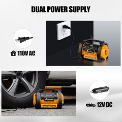 AVID POWER Tire Inflator Portable Air Compressor 12V DC/120V AC Car Tire Pump with Inflation and Deflation Modes