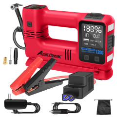 Avid Power Jump Starter with Air Compressor,1200A Car Battery Booster Pack 150PSI Tire Inflator Power Bank