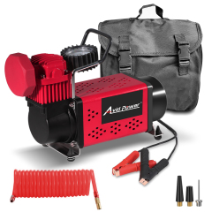 Avid Power Dual Cylinder Heavy Duty Tire Inflator Air Compressor 70L/Min Auto Air Pump with DC 12V Battery Clamp