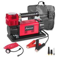 Avid Power Heavy Duty Tire Inflator Air Compressor 160L/Min Fast Inflation Car Air Pump with DC 12V Battery Clamp