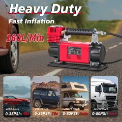 Avid Power Heavy Duty Tire Inflator Air Compressor 160L/Min Fast Inflation Car Air Pump with DC 12V Battery Clamp