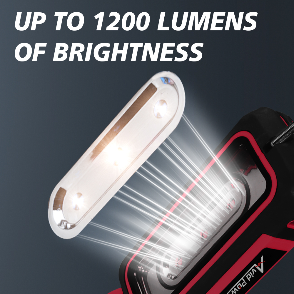 Avid Power 20V Cordless LED Working Light 140 Degree Pivoting Head Up to 1000 Lumens Cordless Jobsite Workinglight