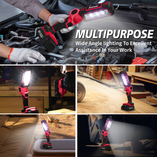 Avid Power 20V Cordless LED Working Light 140 Degree Pivoting Head Up to 1000 Lumens Cordless Jobsite Workinglight