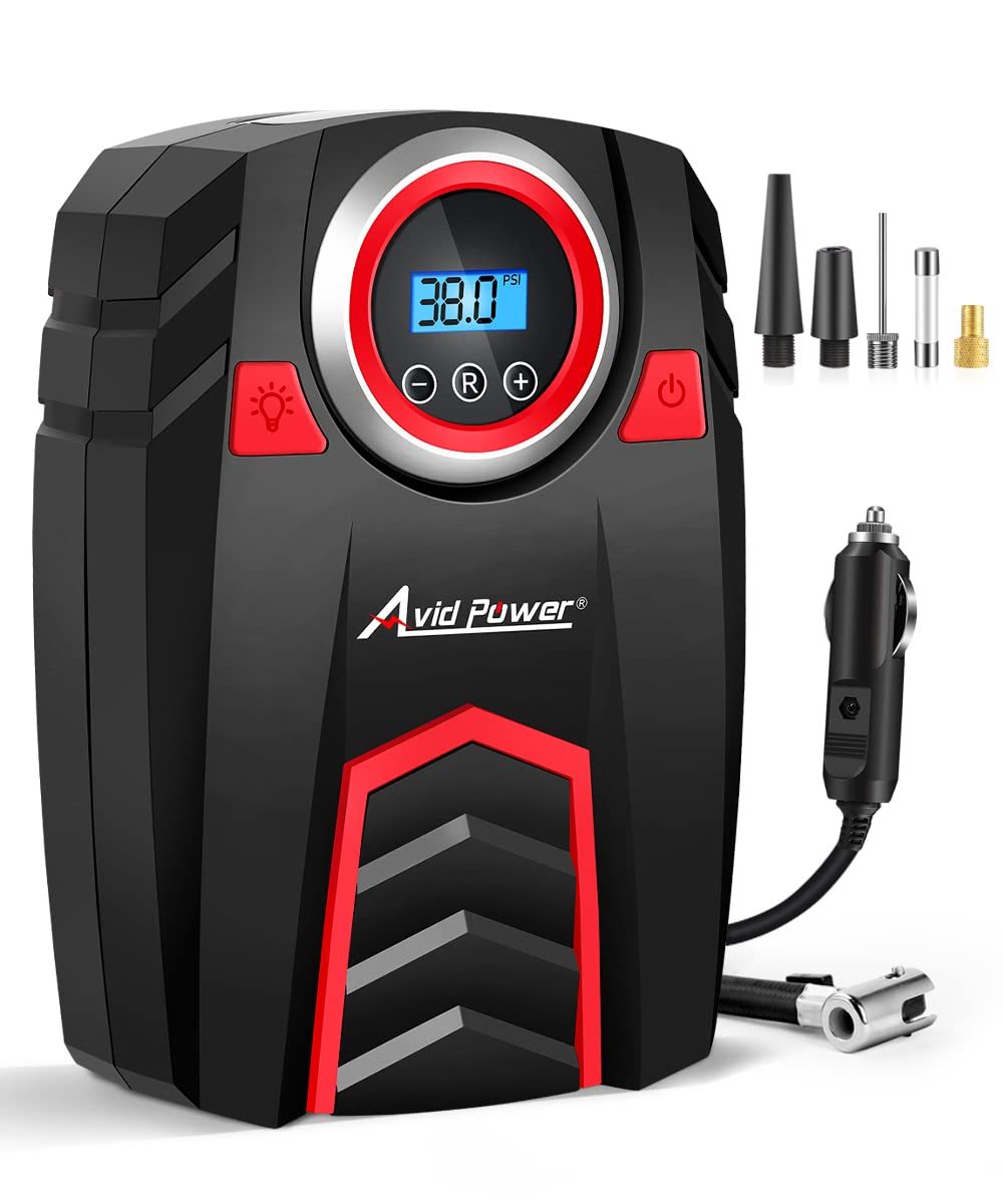 Avid Power Tire Inflator Portable Air Compressor DC 12V/120V/220V Digital Car Air Pump Automatic Tire Inflators