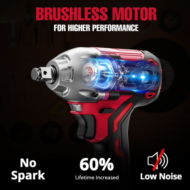 Avid Power 20V Brushless Cordless Impact Wrench 350Nm 1/2 Inch Variable 3-Speed Power Compact Impact Gun