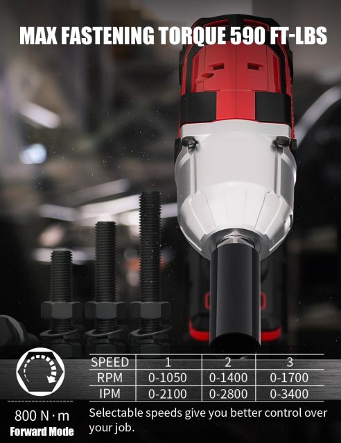 Avid Power 20V Brushless Impact Wrench 1000Nm High Torque 1/2 Inch or 3/4 Inch Variable Speed Powerful Impact Gun