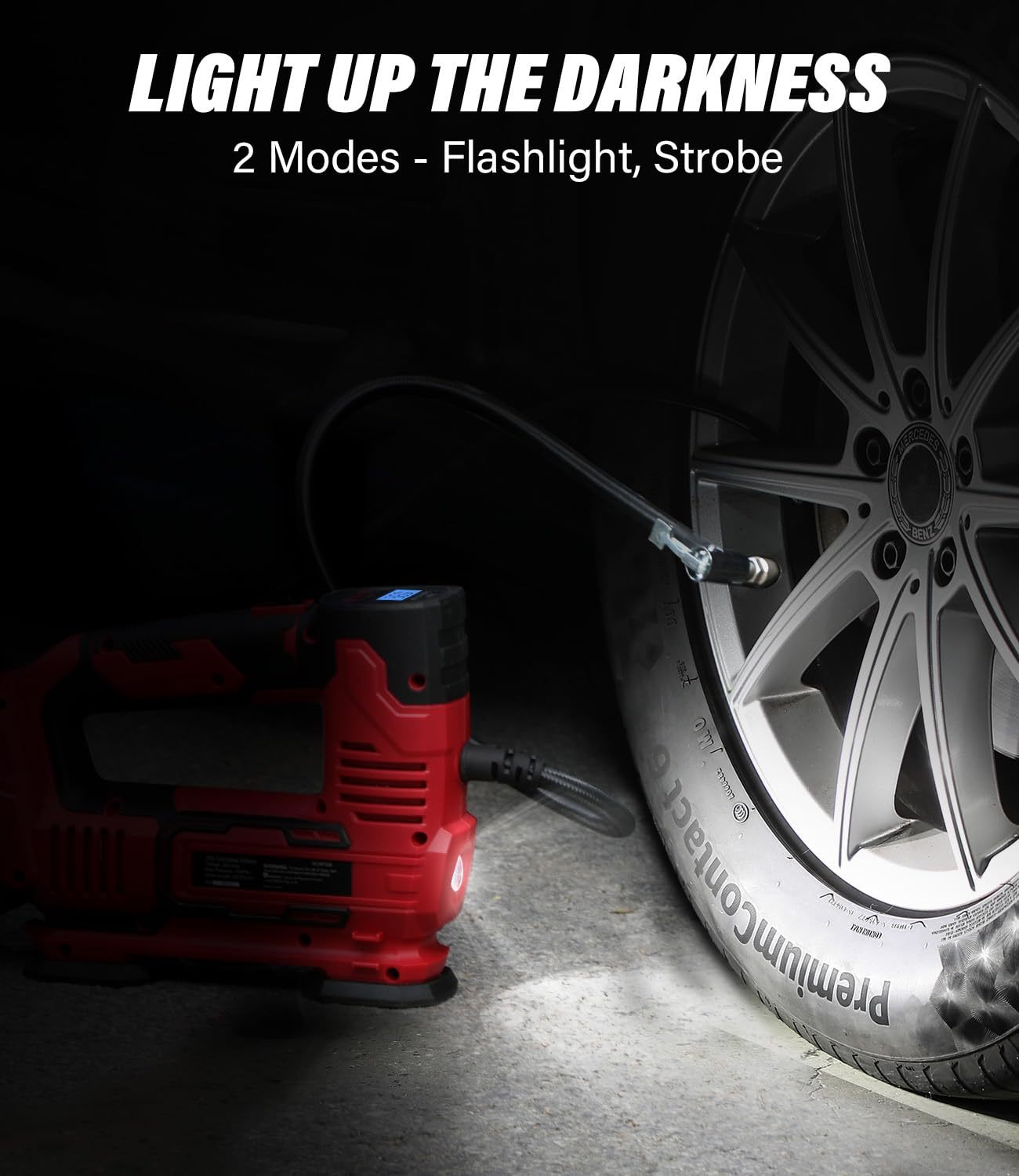 Avid Power 20V Cordless Tire Inflator Portable Air Compressor 150 PSI Car Air Pump with Digital Pressure Gauge