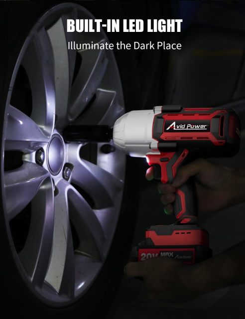 Avid Power 20V Brushless Impact Wrench 1000Nm High Torque 1/2 Inch or 3/4 Inch Variable Speed Powerful Impact Gun
