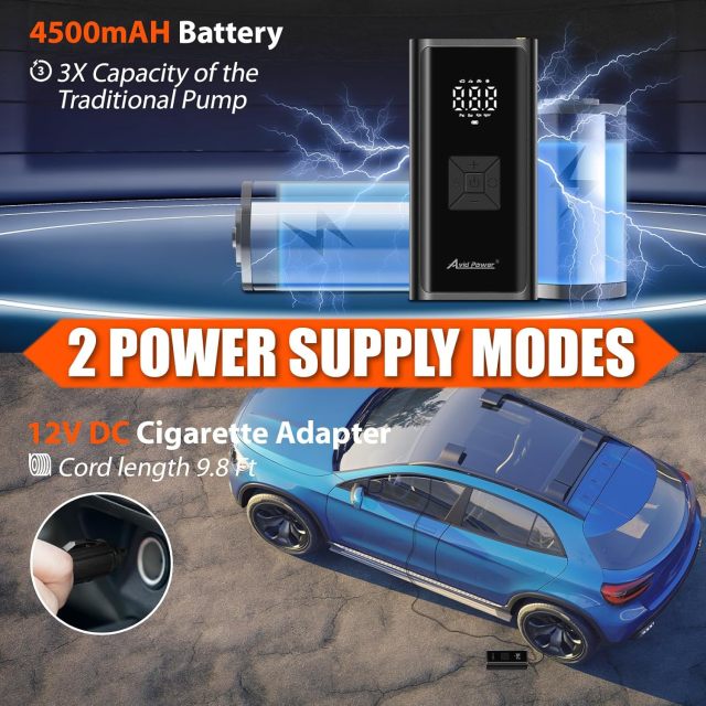 Avid Power Cordless Tire Inflator Portable Air Compressor Battery Powered Car Small Air Pump with Digital Gauge