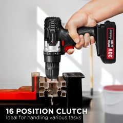 AVID POWER 20V MAX Lithium lon Cordless Drill Set 3/8" Keyless Chuck Variable Speed Battery Power Drill Kit