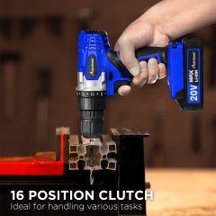AVID POWER 20V MAX Lithium lon Cordless Drill Set 3/8" Keyless Chuck Variable Speed Battery Power Drill Kit