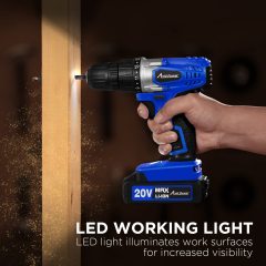 AVID POWER 20V MAX Lithium lon Cordless Drill Set 3/8" Keyless Chuck Variable Speed Battery Power Drill Kit