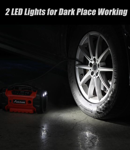Avid Power 20V Cordless Tire Inflator Portable Air Compressor 3-Way Power Air Pump Auto Car Inflator and Deflator