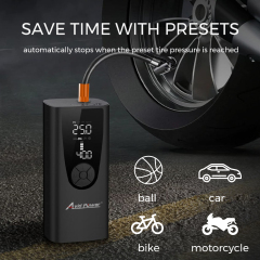 Avid Power Cordless Portable Tire Inflator Air Compressor Battery Powered Car Small Air Pump with Digital Gauge