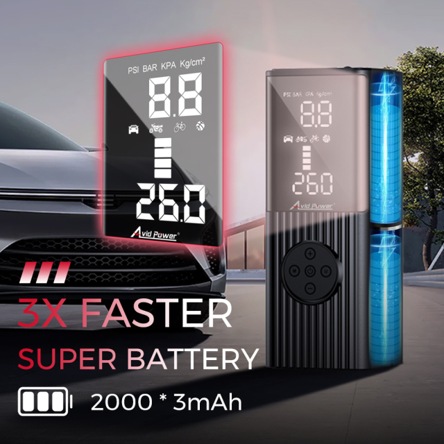 Avid Power Cordless Tire Inflator Portable Air Compressor with Digital Gauge 150PSI Air Pump for Car Motorcycle Bike