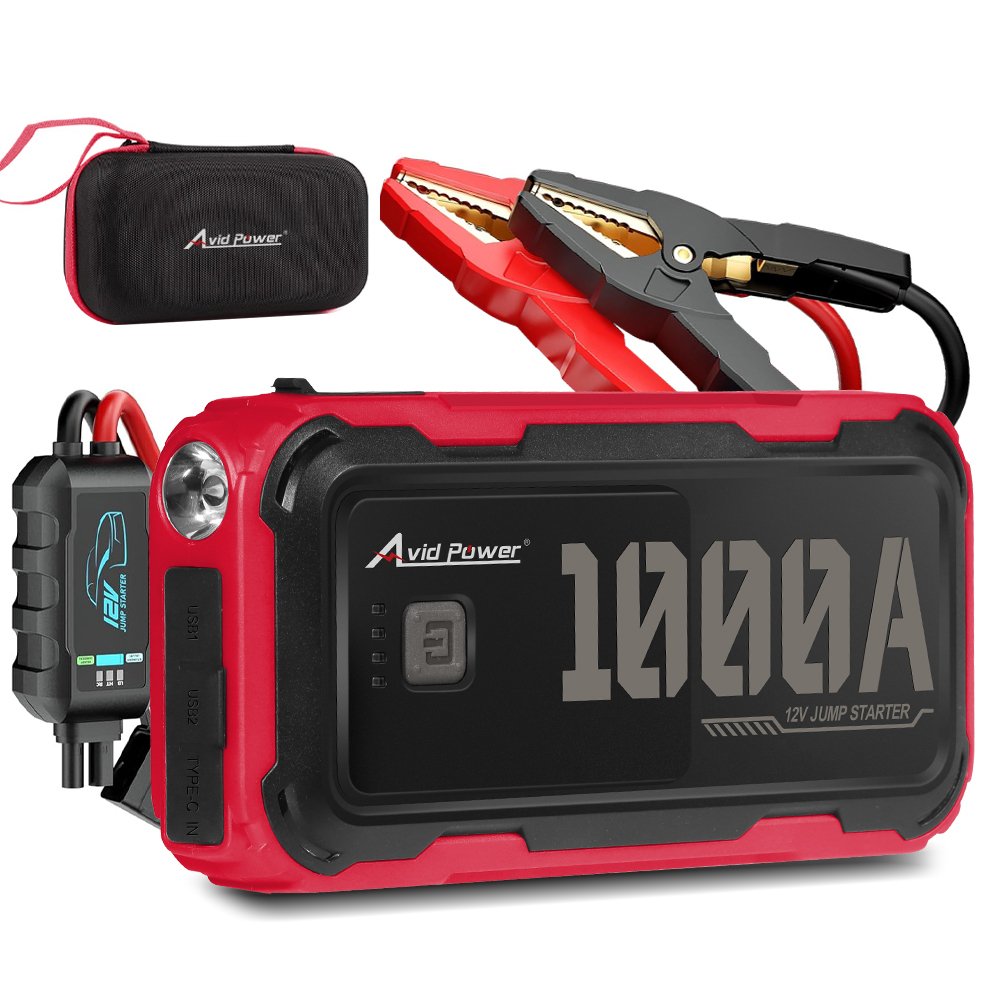 Avid Power Portable Jump Starter 1000A Peak Auto Booster Battery Pack 12V Car Jumper Starters with LED Light and USB