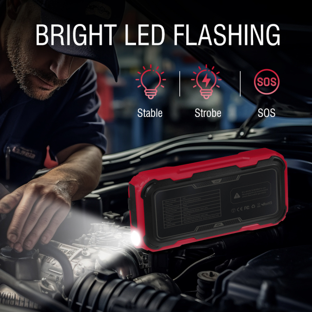 Avid Power Portable Jump Starter 1000A Peak Auto Booster Battery Pack 12V Car Jumper Starters with LED Light and USB