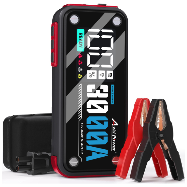 Avid Power 3000A Jump Starter 20000mAh Car Battery Portable Jumper Starter 12V Car Booster Charger with LED Light