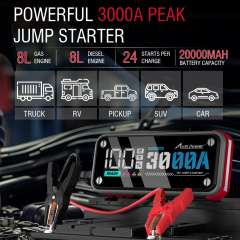 Avid Power 3000A Jump Starter 20000mAh Car Battery Portable Jumper Starter 12V Car Booster Charger with LED Light