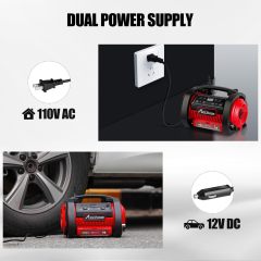 AVID POWER Tire Inflator Portable Air Compressor 12V DC/120V AC Car Tire Pump with Inflation and Deflation Modes