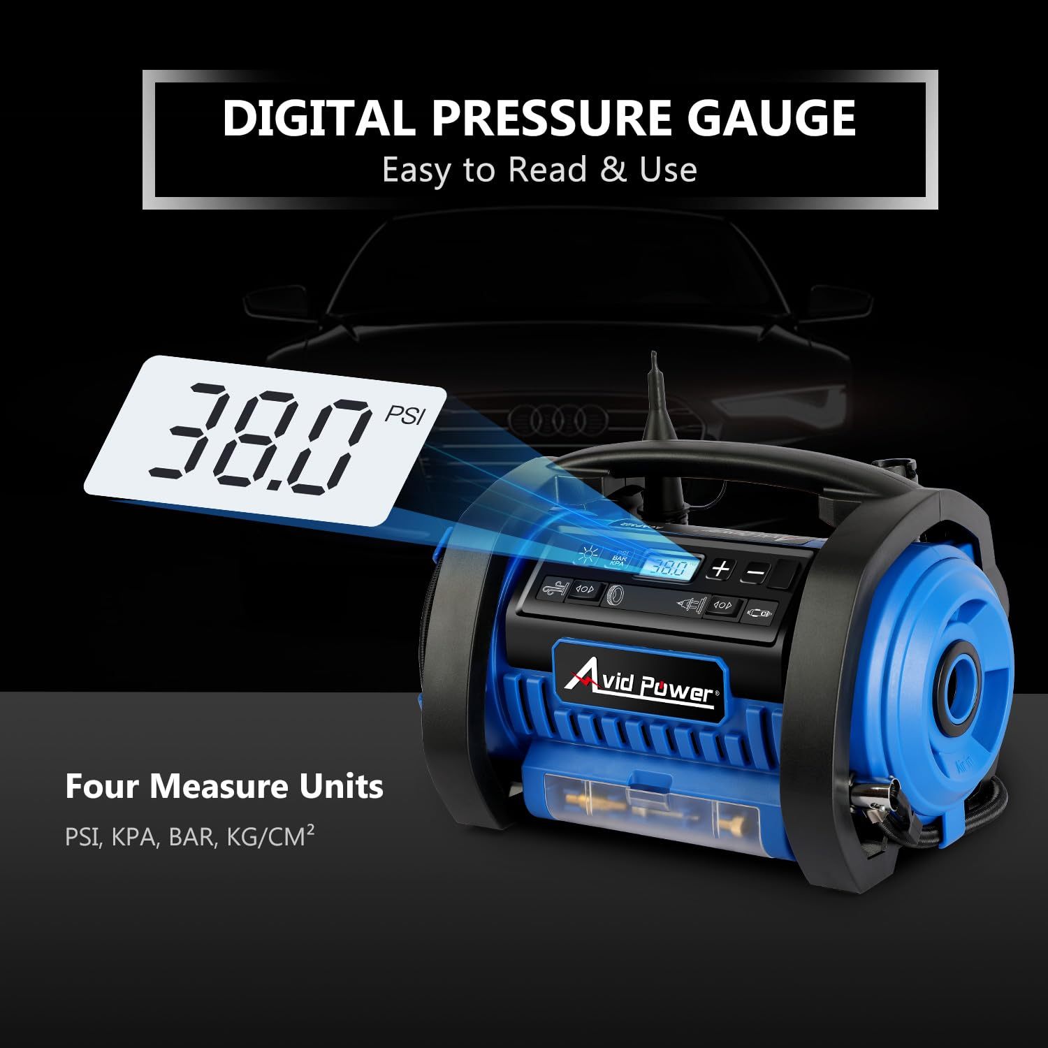 AVID POWER Tire Inflator Portable Air Compressor 12V DC/120V AC Car Tire Pump with Inflation and Deflation Modes